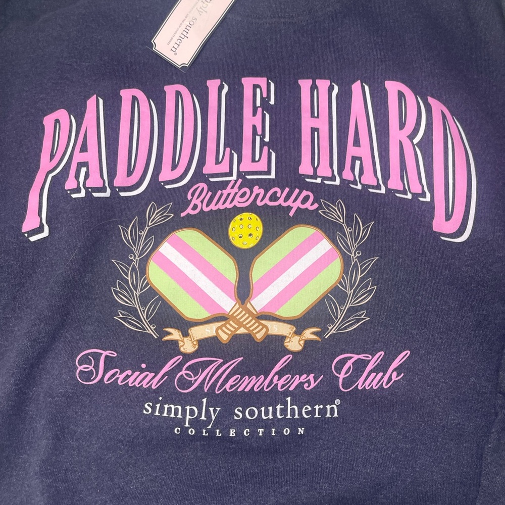 Simply Southern Charcoal and Pink Graphic Sweatshirt - Picture 4 of 5